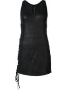 Rta Sleeveless Fitted Dress, Women's, Size: 6, Black, Lamb Skin