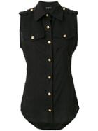 Balmain Embossed Button Shirt - Black