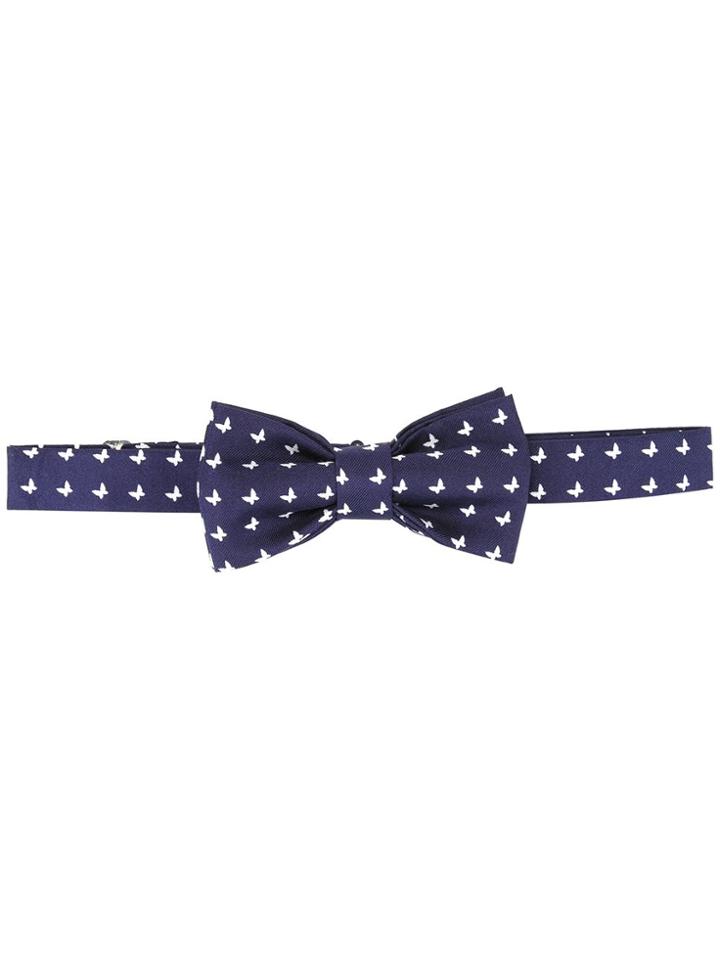 Fefè Butterfly Print Bow Tie - Blue