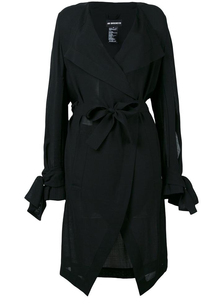 Ann Demeulemeester - Flappy Lapel Semi-sheer Jacket - Women - Wool/nylon - 36, Black, Wool/nylon