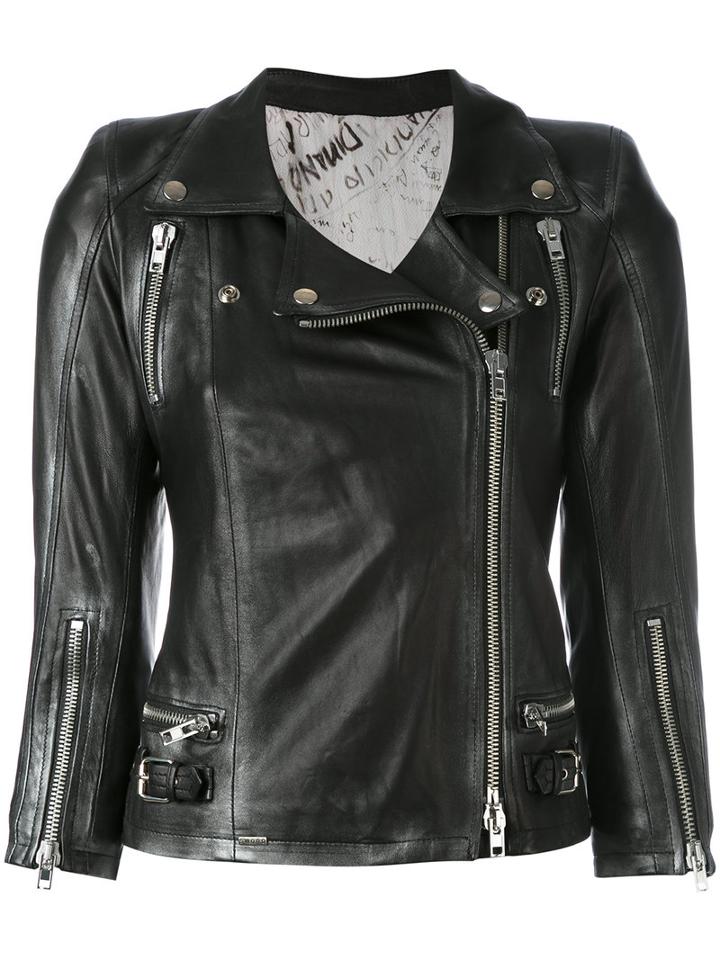 S.w.o.r.d 6.6.44 - Real Trust Biker Jacket - Women - Calf Leather/polyester - 40, Black, Calf Leather/polyester