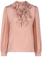 Valentino Pre-owned Ruffle Neck Blouse - Pink