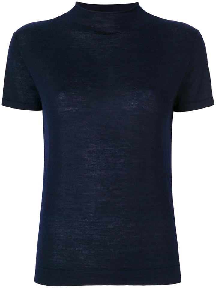 N.peal Superfine Mock Neck T-shirt - Blue
