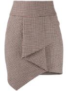 Alexandre Vauthier Check Pattern Draped Skirt - Neutrals