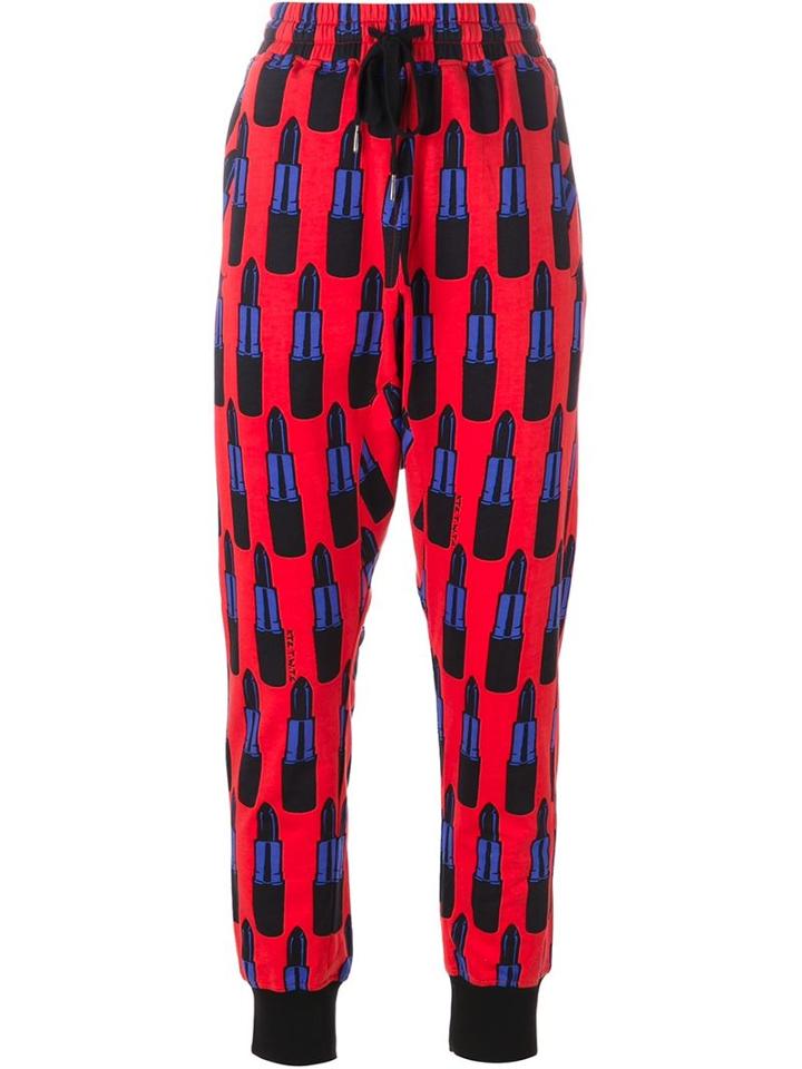 Ktz Lipstick Print Tapered Trousers