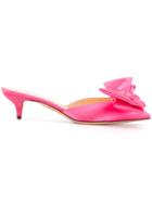 Charlotte Olympia Bow Heeled Mules - Pink & Purple