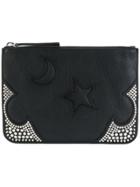 Mcq Alexander Mcqueen Moon And Star Embossed Clutch - Black