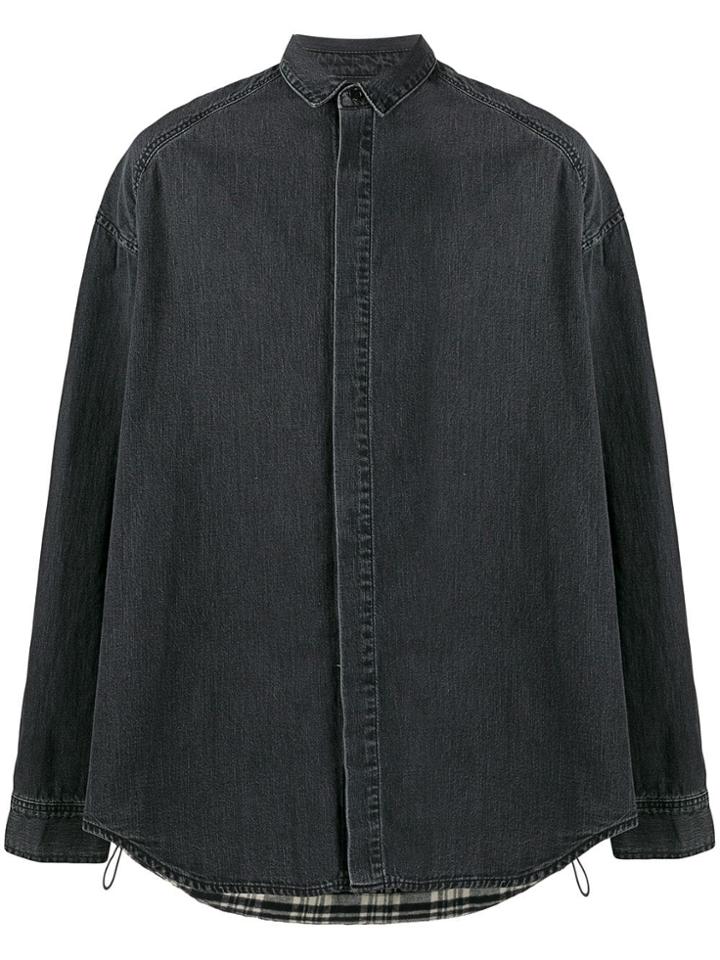 Juun.j Plaid Detailed Shirt Jacket - Black