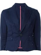 Dsquared2 Three-quarter Length Sleeve Blazer, Women's, Size: 38, Blue, Polyester/polyamide/cotton