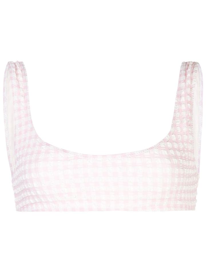 Solid & Striped The Elle Gingham Bikini Top - Pink