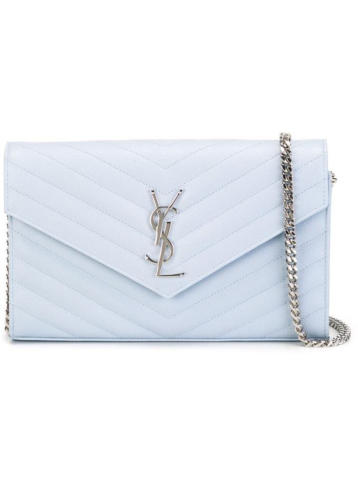 Saint Laurent 'monogram' Shoulder Bag, Women's, Pink/purple, Leather/metal (other)