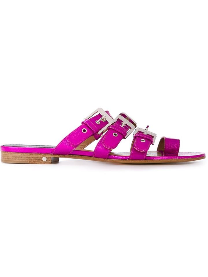 Laurence Dacade Buckled Sandals, Women's, Size: 37.5, Pink/purple, Leather