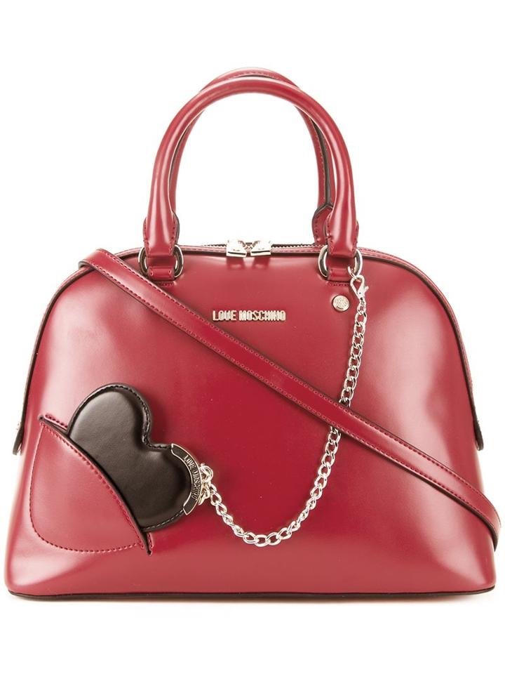 Love Moschino Heart Chain Medium Tote, Women's, Red