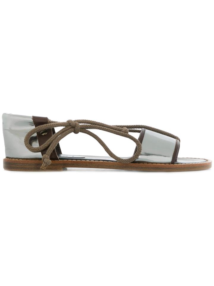 A.n.g.e.l.o. Vintage Cult Metallic Flat Sandals