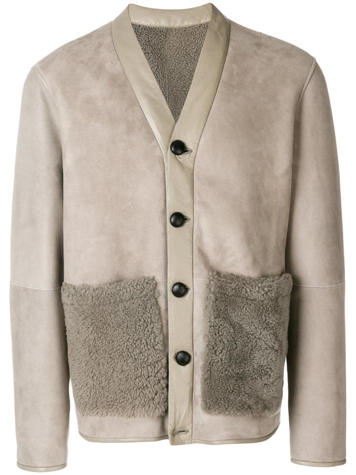 Joseph Fur Patch Pocket Jacket - Grey