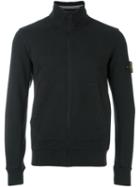 Stone Island Roll Neck Zipped Sweatshirt, Men's, Size: Medium, Black, Cotton