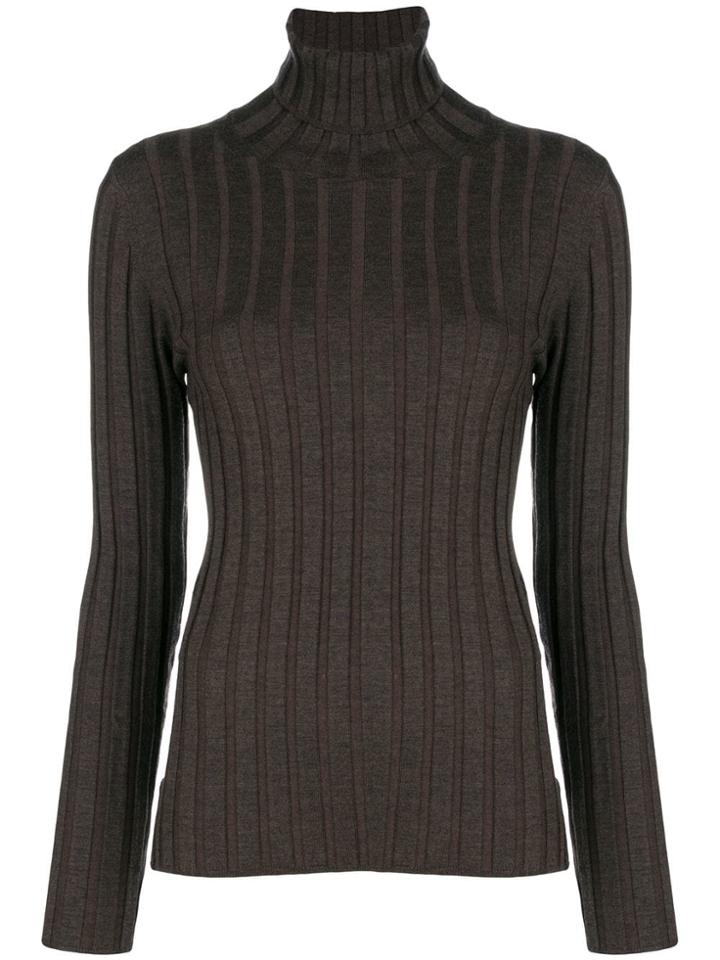 Aspesi Ribbed Turtleneck Sweater - Brown