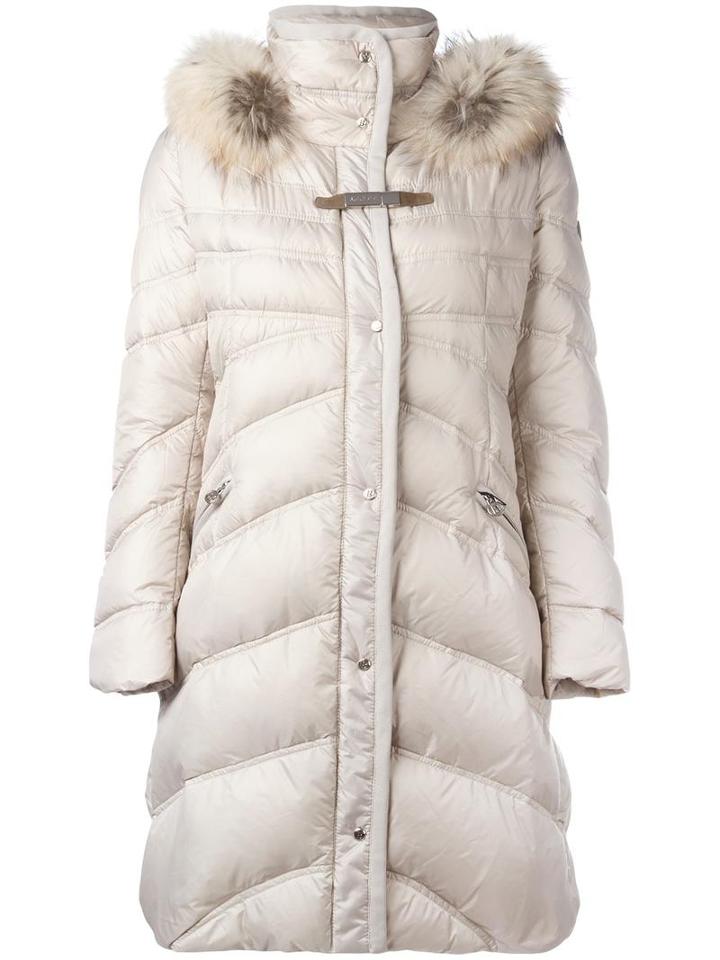 Baldinini Zipped Padded Coat, Women's, Size: 44, Nude/neutrals, Polyamide/rabbit Fur