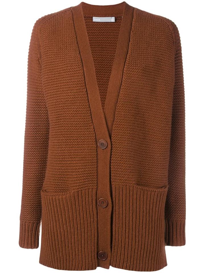 Vince V-neck Cardigan, Women's, Size: Medium, Yellow/orange, Wool/cashmere