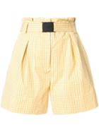 Nº21 Paperbag Waist Gingham Shorts - Yellow