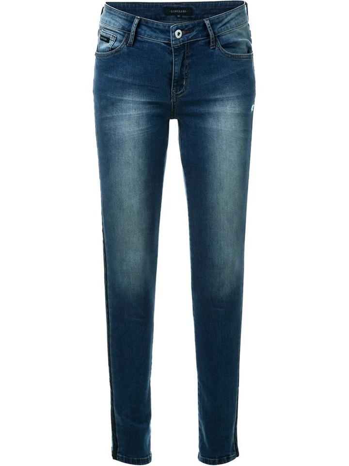 Loveless Stonewashed Skinny Jeans, Women's, Size: 36, Blue, Cotton/polyurethane