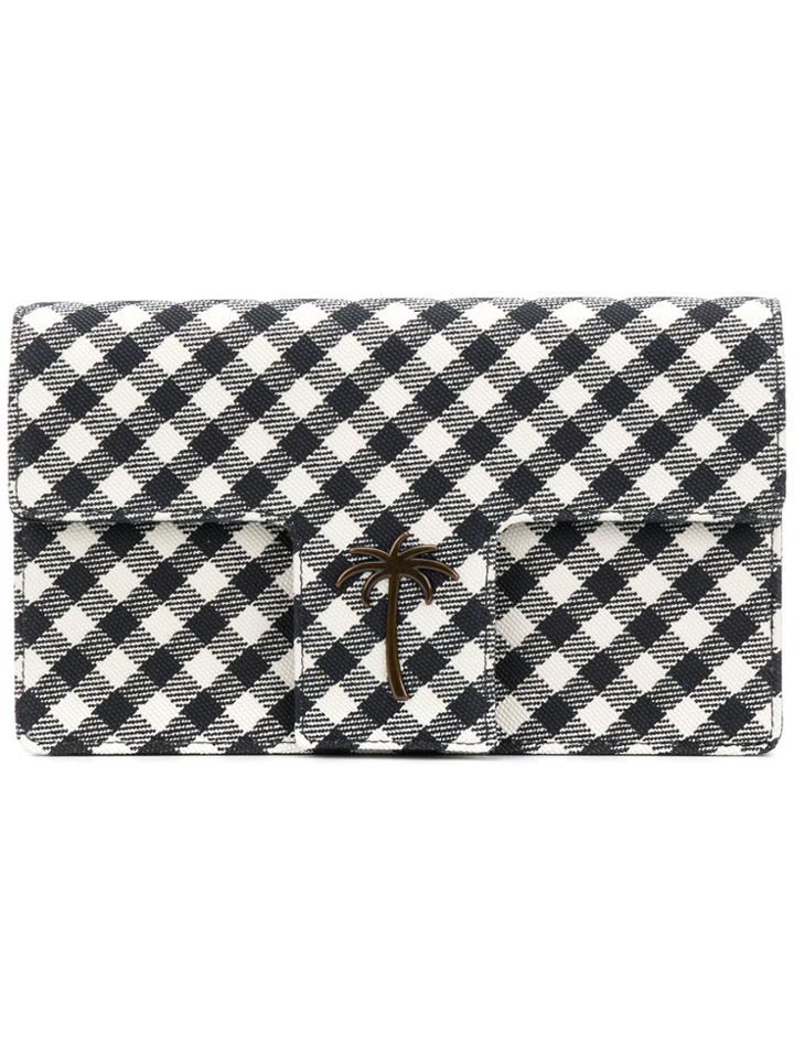 Tomas Maier Chequer T-flap Clutch - Black