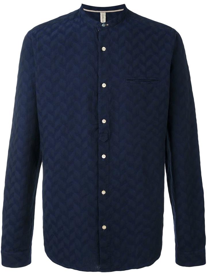 Dnl Chevron Texture Button Down Shirt