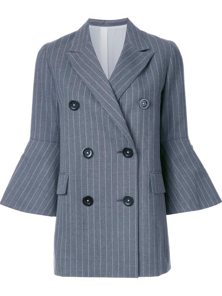 Le Ciel Bleu 'pin Stripe Long Jacket' Coat