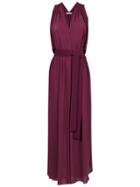 Egrey Draped Gown - Red
