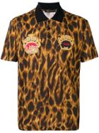 Versace Animalier Embroidered Polo Shirt - Brown