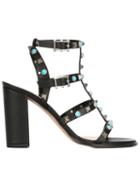 Valentino Garavani Rockstud Rolling Sandals, Women's, Size: 35, Black, Leather/metal Other