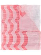 Armani Collezioni - Printed Scarf - Women - Silk/ramie/acetate - One Size, Red, Silk/ramie/acetate