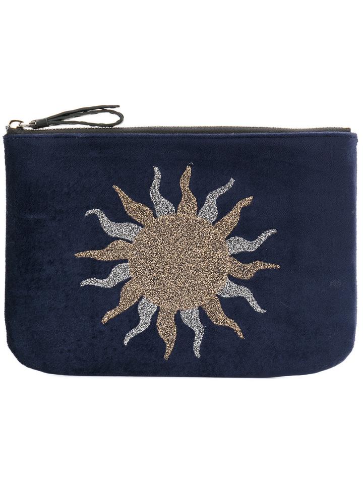 Mehry Mu - Zodiac Sign Zip Pouch - Women - Acrylic/velvet - One Size, Blue, Acrylic/velvet