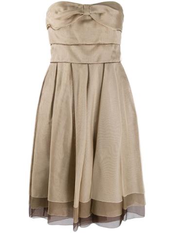 Salvatore Ferragamo Pre-owned Strapless Dress - Neutrals