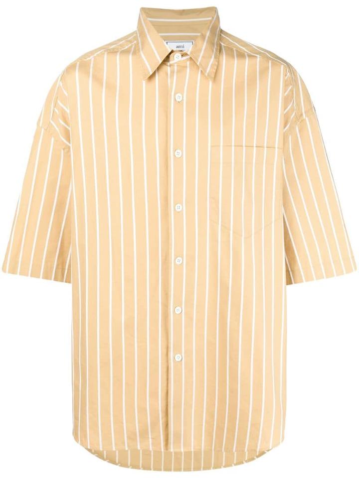 Ami Alexandre Mattiussi Short Sleeve Oversized Shirt - Yellow