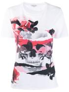 Alexander Mcqueen Skull Rose Romantic T-shirt - White