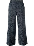Twin-set Cropped Jacquard Trousers, Women's, Size: Xs, Grey, Cotton/polyester/spandex/elastane