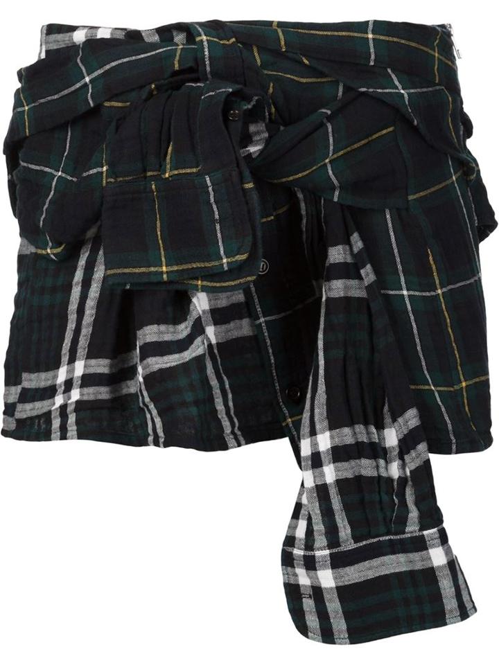 Faith Connexion Check Print Asymmetric Skirt