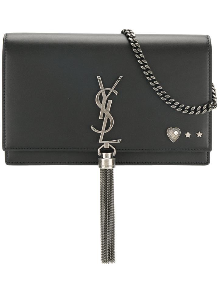 Saint Laurent Monogram Kate Heart Star Bag - Black