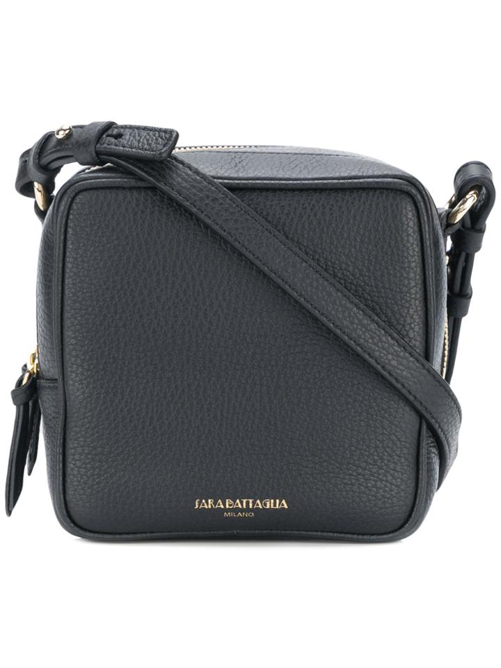 Sara Battaglia Double Zip Crossbody Bag - Black