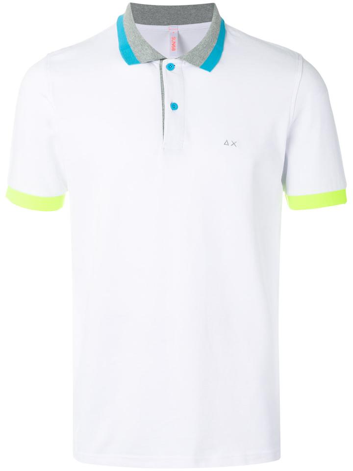 Sun 68 - Contrast Details Polo Shirt - Men - Cotton/spandex/elastane - S, White, Cotton/spandex/elastane