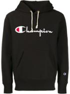 Champion Logo Embroidery Hoodie - Black