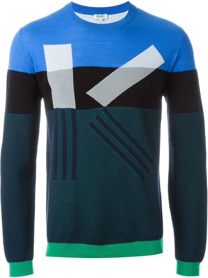 Kenzo K Intarsia Jumper, Men's, Size: Large, Cotton/polyamide