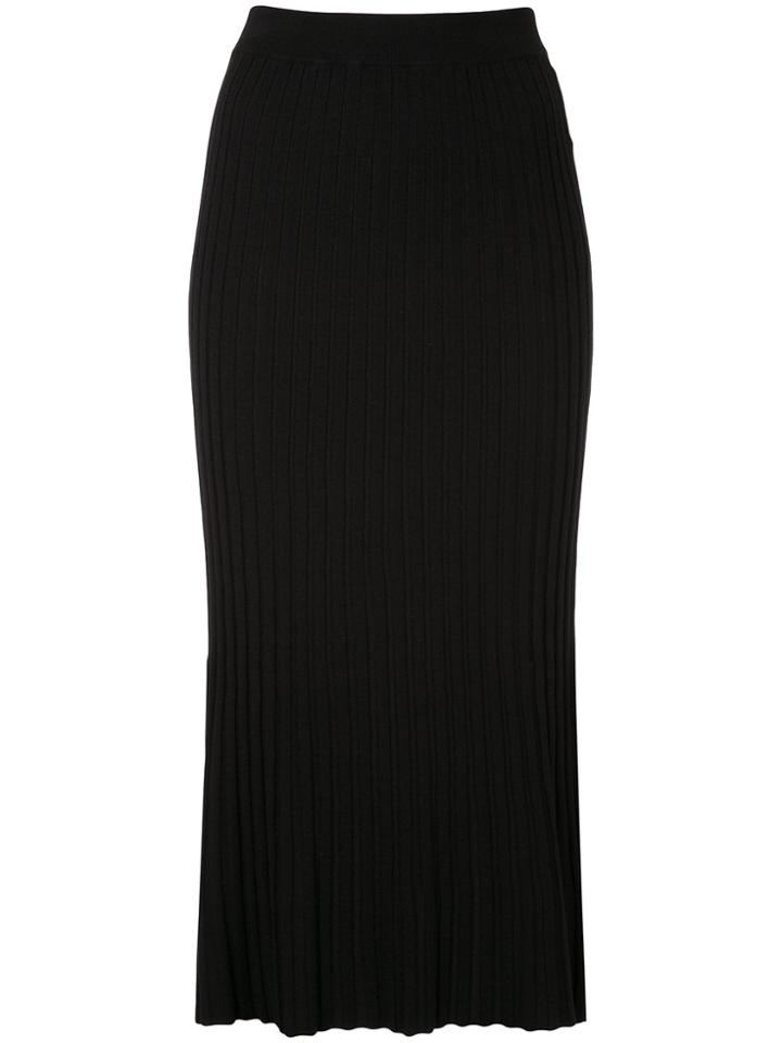 Le Ciel Bleu Ribbed Knit Skirt - Black