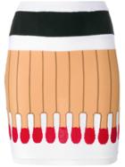 Moschino Matchstick Intarsia Knit Skirt - Black