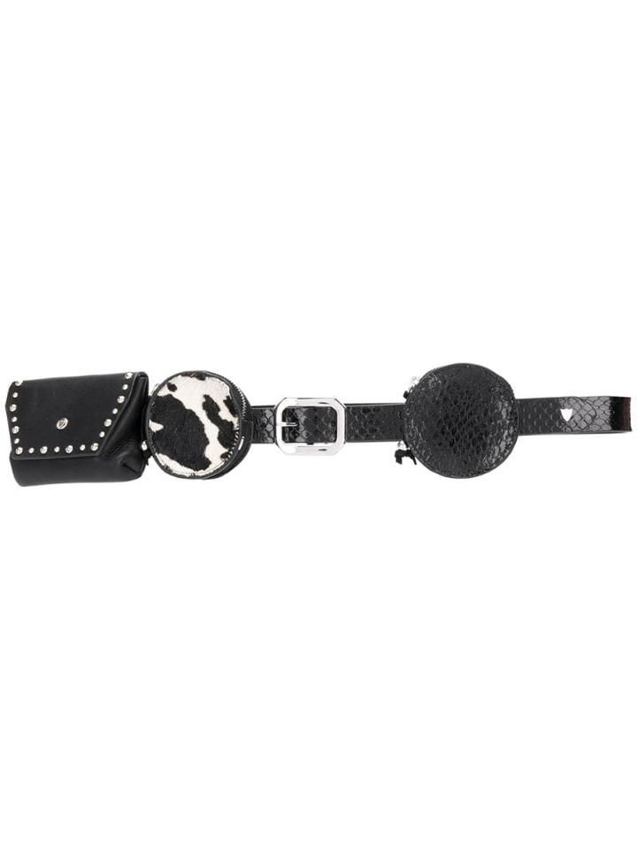 Htc Los Angeles Embossed Multi-pocket Belt - Black