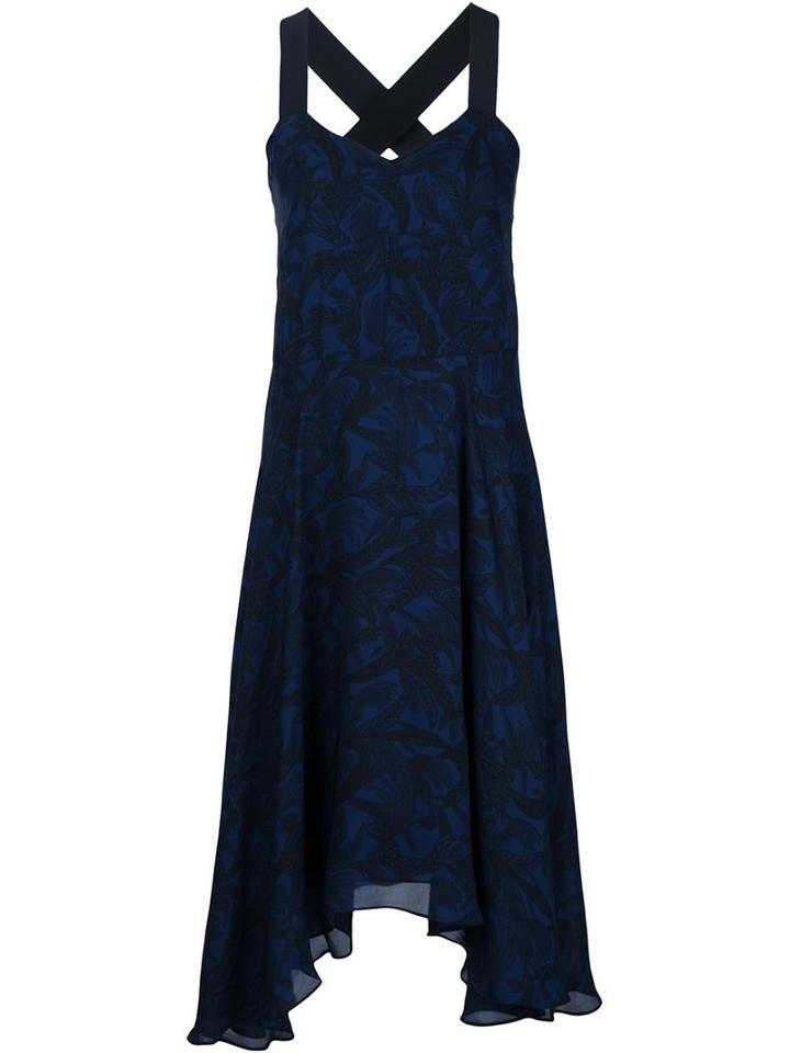 Derek Lam 10 Crosby Leaf Print Flared Midi Dress