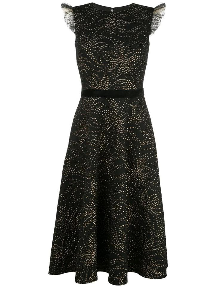 Tadashi Shoji Studded Flared Dress - Black