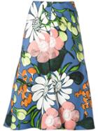 Marni Madder Print Skirt, Women's, Size: 44, Blue, Cotton/linen/flax
