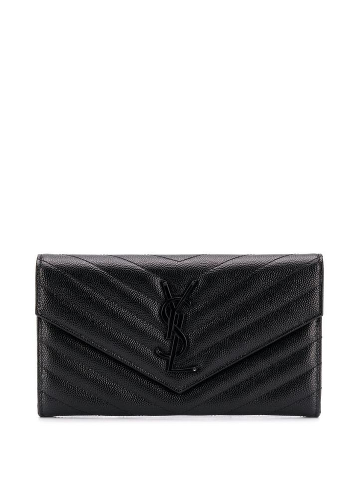 Saint Laurent Monogram Flap Wallet - Black